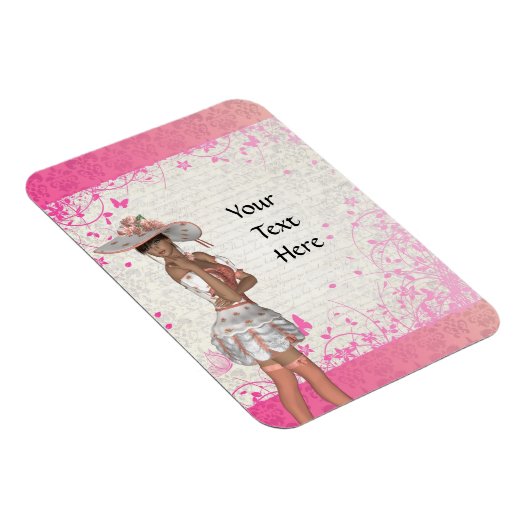 Rosa Sommermädchen Magnet (Rechte Seite)