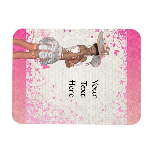 Rosa Sommermädchen Magnet (Horizontal)