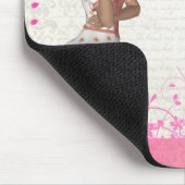 Rosa Sommermädchen Mousepad (Ecke)