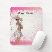 Rosa Sommermädchen Mousepad (Mit Mouse)