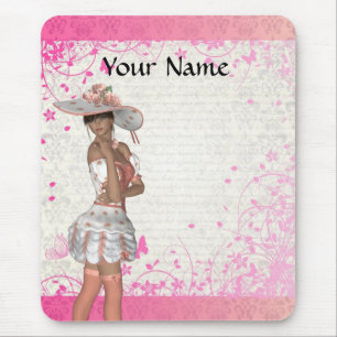 Rosa Sommermädchen Mousepad