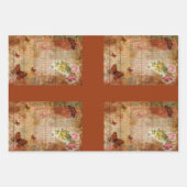 Rosa Sommerschmetterling mit Blume Ephemera Geschenkpapier Set (Vorderseite 3)