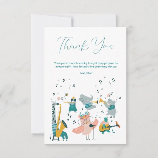 Rosa Songbird mit Tierband Geburtstag Dankeskarte (Vorderseite)