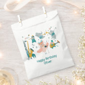 Rosa Songbird mit Tierband Geburtstag Geschenktütchen (Ausgeschnitten)