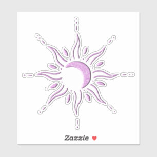 Rosa Sonne Aufkleber