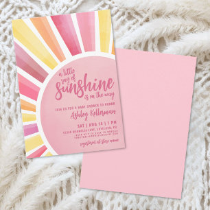 Rosa Sonne Boho Baby Shower Einladung