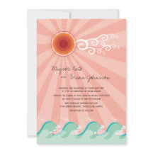 Rosa Sonne und Aqua Blue Waves Sommer Beach Hochze