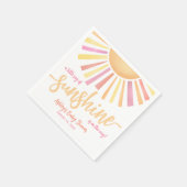 Rosa Sonnen-Baby-Party Serviette (Ecke)