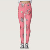Rosa Sonnen und Sternenmuster Leggings (Vorderseite)