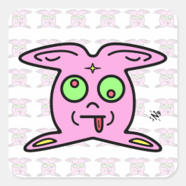 Rosa sonnenähnliche Dinger v2.1 Quadratischer Aufkleber