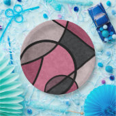 Rosa Sonnenaufgang, abstrakt Pappteller (Party)