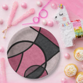 Rosa Sonnenaufgang, abstrakt Pappteller (Party)