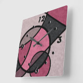Rosa Sonnenaufgang, abstrakt Quadratische Wanduhr (Winkel)