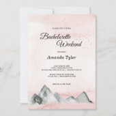 Rosa Sonnenaufgang Bachelorette Wochenende Einladung (Vorderseite)