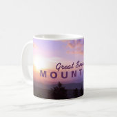 Rosa Sonnenaufgang - Great Smoky Mountains Kaffeetasse (Vorderseite Links)