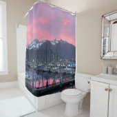Rosa Sonnenaufgang Hafen - Duschvorhang (Beispiel)