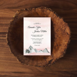 Rosa Sonnenaufgang Hochzeit Einladung