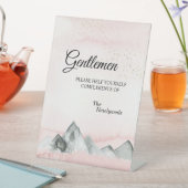 Rosa Sonnenaufgang Hochzeit Herren Bad Sockelschild (In Situ)