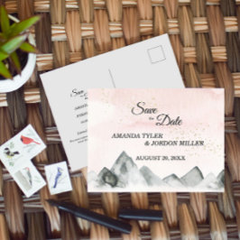 Rosa Sonnenaufgang Hochzeit retten das Datum Ankündigungspostkarte