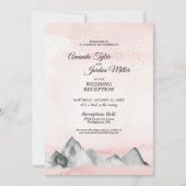 Rosa Sonnenaufgang Hochzeitsempfang Einladung (Vorderseite)