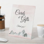 Rosa Sonnenaufgang Hochzeitskarten und Geschenke Sockelschild (In SItu)