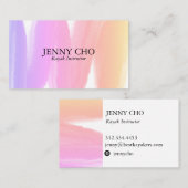 Rosa Sonnenaufgang Tintenstreifen-Visitenkarte Visitenkarte (Vorne/Hinten)