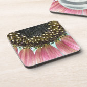 Rosa Sonnenblume Cork Untersetzer (Linke Seite)