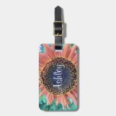 Rosa Sonnenblume Foto Personalisiert Gepäckanhänger (Vorderseite vertikal)