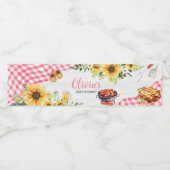 Rosa Sonnenblume GRILLEN Babydusche Wasserflaschenetikett (Einzelnes Label)