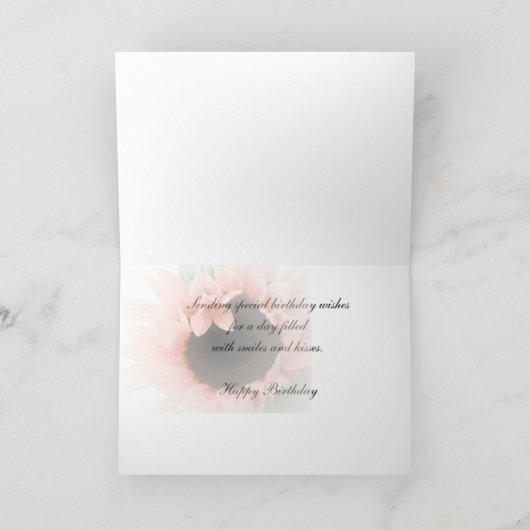 Rosa Sonnenblume Karte (Innenseite)