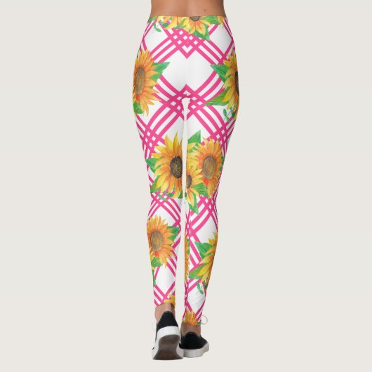 Rosa Sonnenblume Leggings (Rückseite)