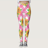 Rosa Sonnenblume Leggings (Vorderseite)