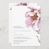 Rosa Sonnenblume Minimalistisch | Einladung zur Ho (Vorne/Hinten)