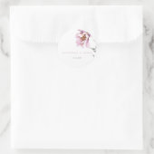 Rosa Sonnenblume Minimalistisch | Hochzeitlicher U Runder Aufkleber (Tasche)