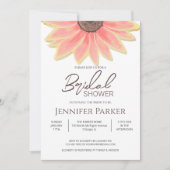 Rosa Sonnenblumen Brautparty Einladung (Vorderseite)