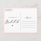 Rosa Sonnenblumen im Mason Jar Rustikales Brautpar Einladungspostkarte (Rückseite)