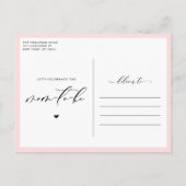 Rosa Sonnenblumen in einem Mason Jar Baby Brunch Einladungspostkarte (Rückseite)