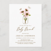 Rosa Sonnenblumen in einem Mason Jar Baby Brunch Einladungspostkarte (Vorderseite)