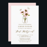 Rosa Sonnenblumen in Mason Jar Sommer Bat Mitzvah Einladung<br><div class="desc">Laden Sie Familie und Freunde zu Ihrer Veranstaltung mit dieser anpassbaren Fledermaus mitzvah Einladung. Es ist mit rosa Sonnenblumen in einem Glaskeramikglas ausgestattet. Personalisieren Sie diese,  indem Sie Ihre Daten hinzufügen. Die Einladung zur Sonnenblume-Fledermaus mitzvah ist perfekt für jedes Thema oder jede Saison.</div>