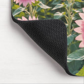 Rosa Sonnenblumenfeld Mousepad (Ecke)