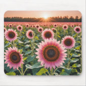 Rosa Sonnenblumenfeld Mousepad (Vorne)