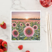 Rosa Sonnenblumenfeld Serviette (Beispiel)