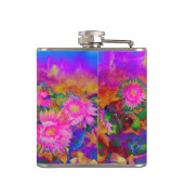 Rosa Sonnenblumenfelder Flachmann (Rückseite)