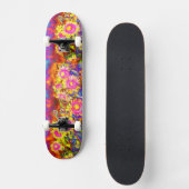 Rosa Sonnenblumenfelder Skateboard (Vorderseite)