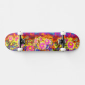 Rosa Sonnenblumenfelder Skateboard (Horizontal)
