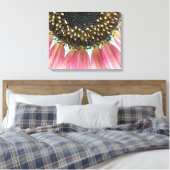 Rosa Sonnenblumenkanvas drucken Leinwanddruck (Insitu (Schlafzimmer))