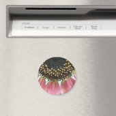 Rosa Sonnenblumenmagnet Magnet (In Situ (Geschirrspüler))