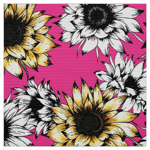 Rosa Sonnenblumenstoffe Stoff