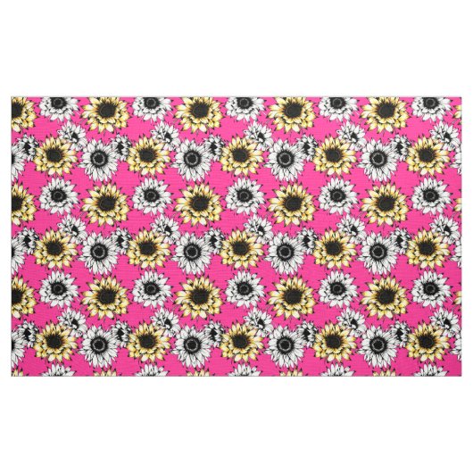 Rosa Sonnenblumenstoffe Stoff (Yard (91,4 cm))