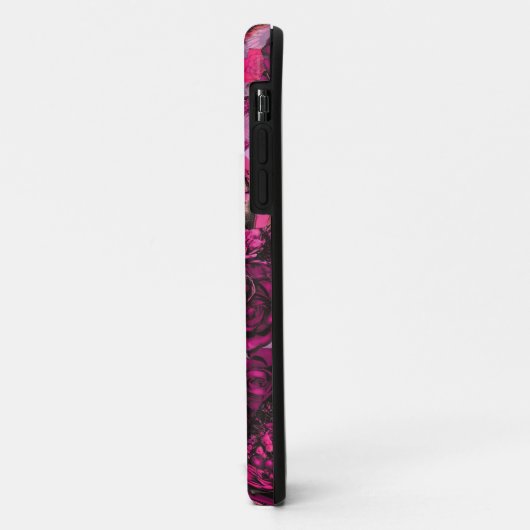 Rosa Sonnenblumeohm-Schädelmuster Case-Mate iPhone Hülle (Hinten/Links)